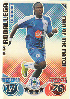Hugo Rodallega Wigan Athletic 2010/11 Topps Match Attax Man of the Match #437